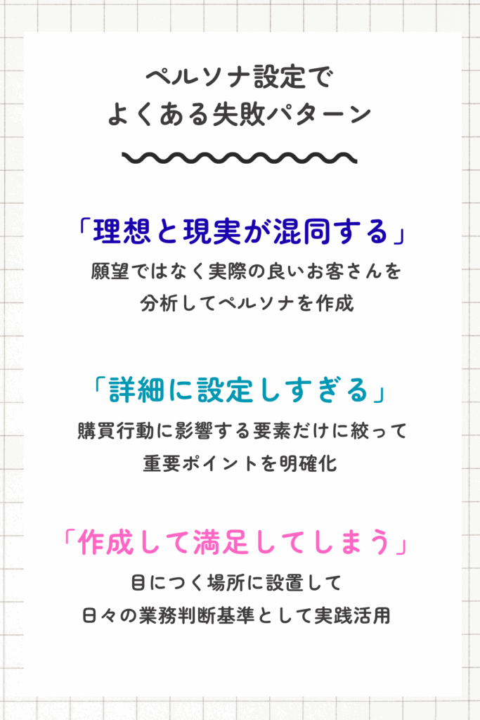 ペルソナ設定のよくある間違いと注意点